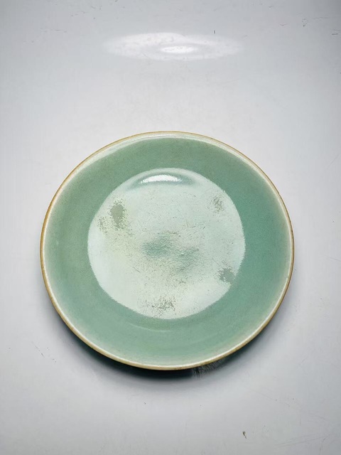 古玩陶瓷(精品大清嘉慶年制款)豆青釉盤拍賣,當(dāng)前價格999元