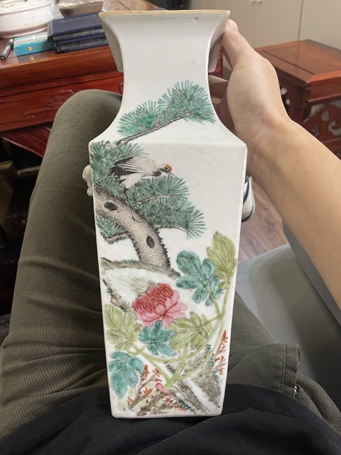 古玩陶瓷清代四方花瓶拍賣，當前價格36888元