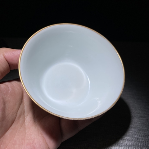 古玩陶瓷龍鳳紋馬蹄杯真品鑒賞圖