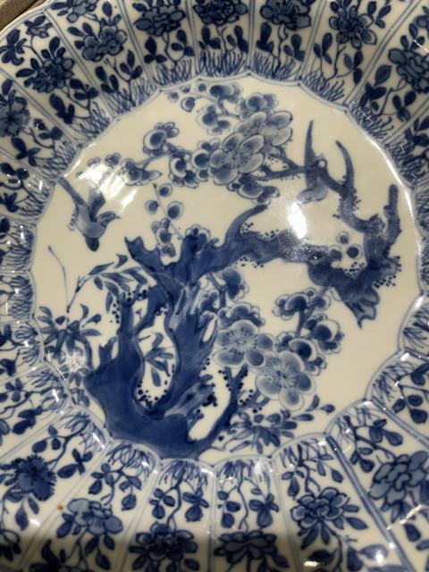 古玩陶瓷清代康熙青花花口盤拍賣，當前價格3888元