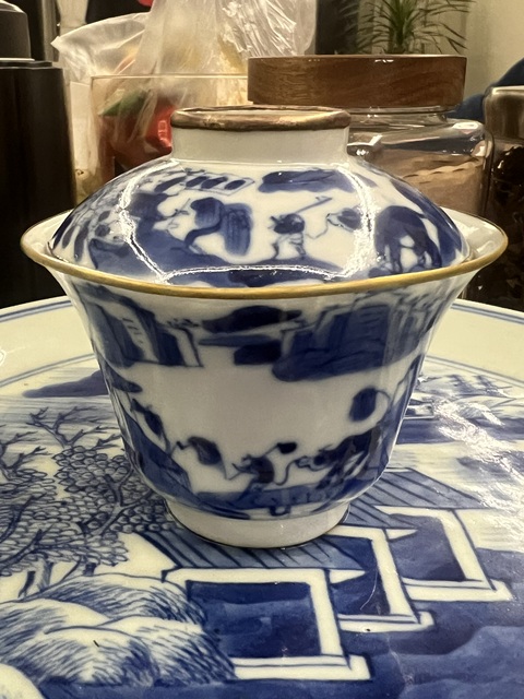 古玩陶瓷青花山水人物蓋碗拍賣,當前價格5500元