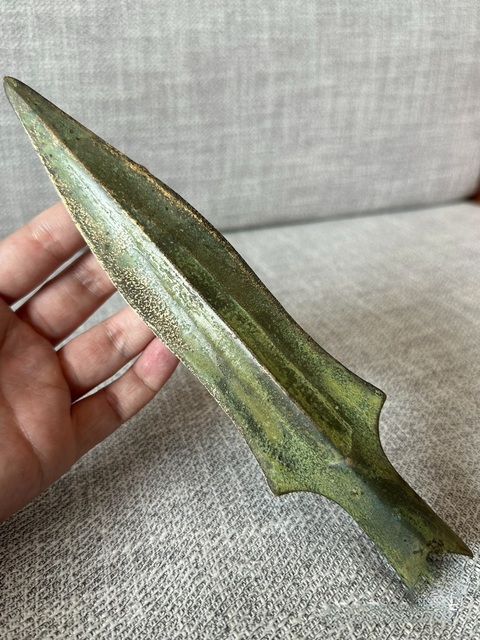 古玩銅器駱越青銅矛真品鑒賞圖