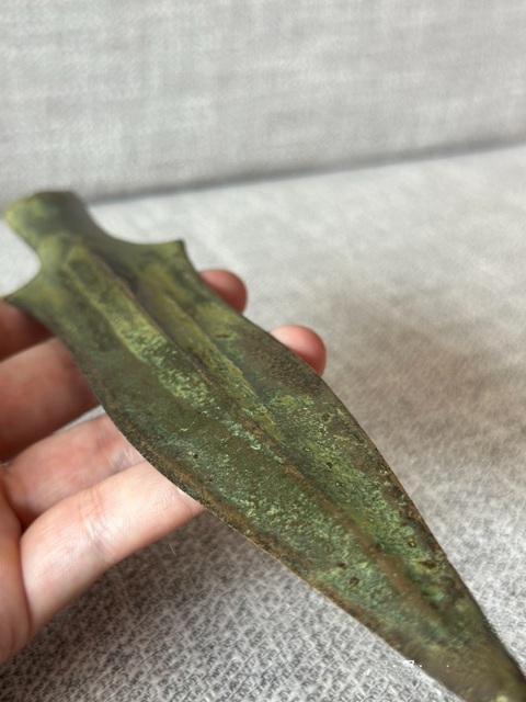 古玩銅器駱越青銅矛真品鑒賞圖