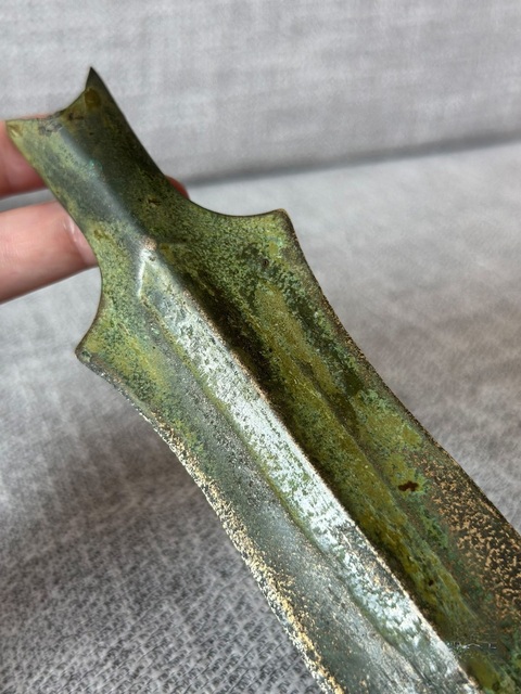 古玩銅器駱越青銅矛真品鑒賞圖