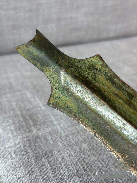 古玩銅器駱越青銅矛真品鑒賞圖