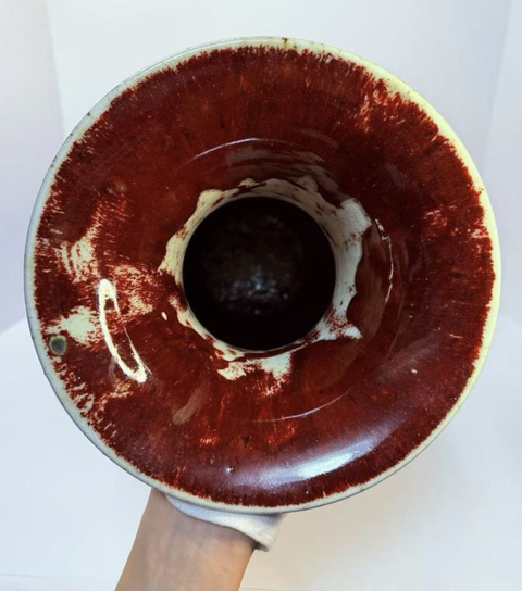 古玩陶瓷清中期·鈞紅窯變釉 羅漢瓶 觀音瓶拍賣，當前價格35000元