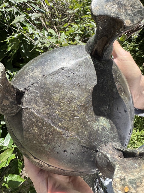 古玩銅器垂鱗紋青銅鼎真品鑒賞圖