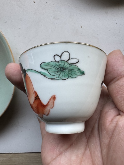 古玩陶瓷粉彩和合二仙杯拍賣，當前價格800元