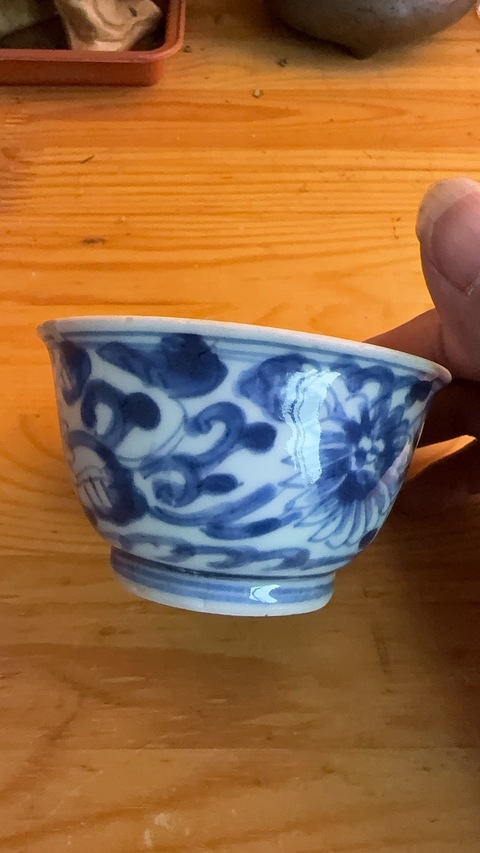 古玩陶瓷青花花卉碗真品鑒賞圖