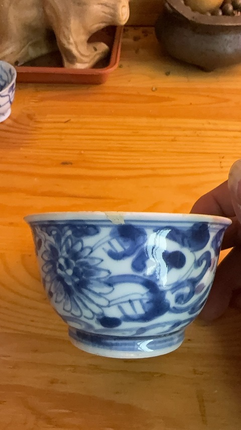 古玩陶瓷青花花卉碗真品鑒賞圖