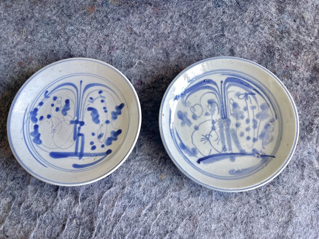 古玩陶瓷青花蘭花盤真品鑒賞圖