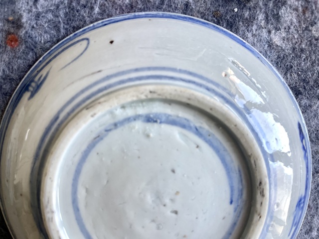 古玩陶瓷青花蘭花盤真品鑒賞圖