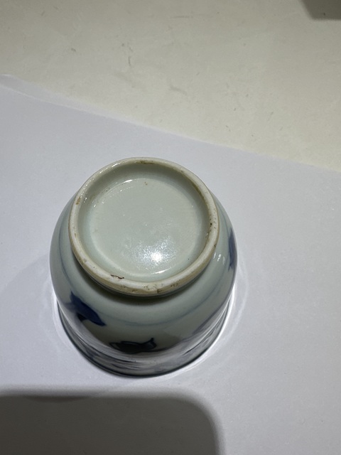 古玩陶瓷清早·青花纏枝花卉紋鈴鐺杯 真品鑒賞圖