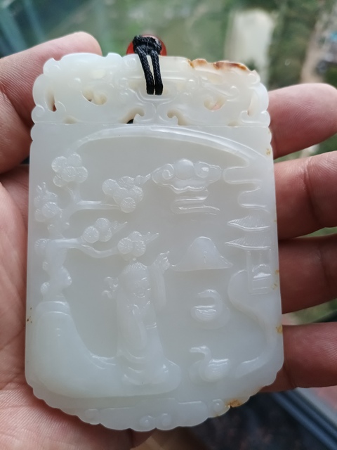 古玩玉器天然和田玉牌真品鑒賞圖