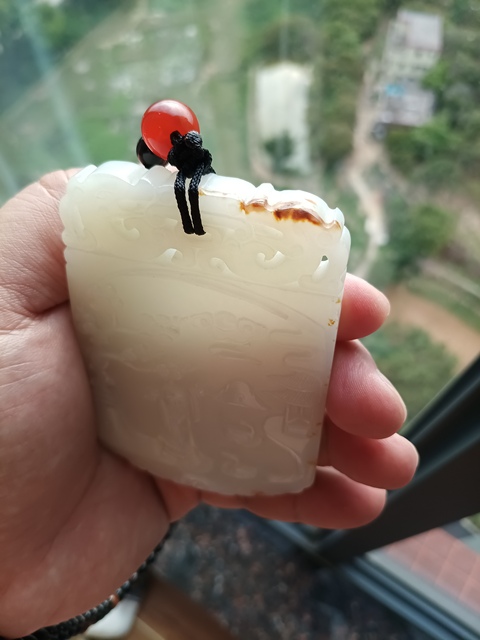 古玩玉器天然和田玉牌真品鑒賞圖