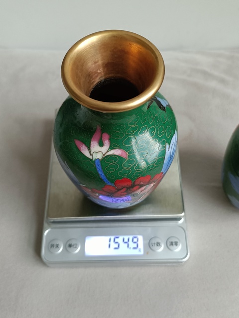 古玩雜項景泰藍花瓶真品鑒賞圖