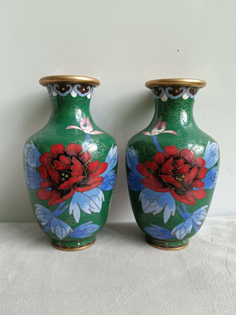 古玩雜項景泰藍花瓶真品鑒賞圖
