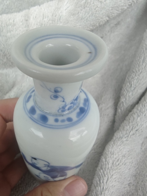 古玩陶瓷清康熙 青花人物紋棒槌瓶拍賣，當前價格16000元