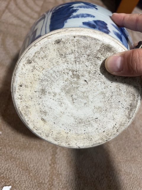 古玩陶瓷青花麒麟芭蕉將軍罐，疑似復窯真品鑒賞圖