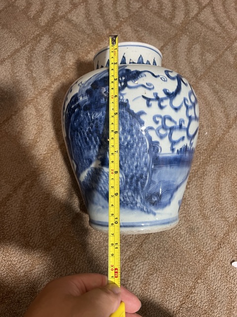 古玩陶瓷青花麒麟芭蕉將軍罐，疑似復窯真品鑒賞圖