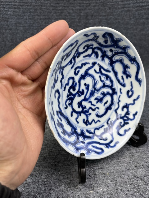 古玩陶瓷青花夔龍紋盤拍賣,當前價格1588元