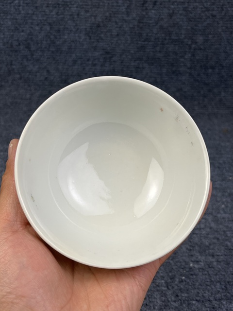 古玩陶瓷黃地粉彩福祿萬代萬壽無疆紋碗拍賣,當前價格888元