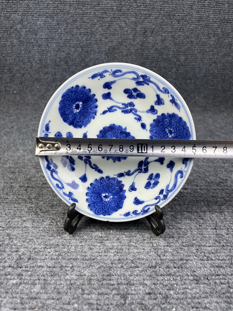 古玩陶瓷青花西番蓮花卉紋盤拍賣，當前價格799元