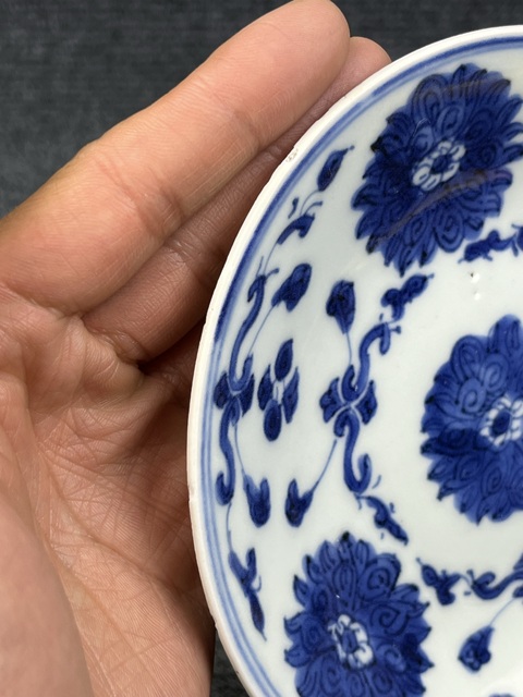 古玩陶瓷青花西番蓮花卉紋盤拍賣，當(dāng)前價(jià)格888元