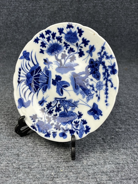 古玩陶瓷青花花蝶紋花口盤拍賣,當前價格1688元