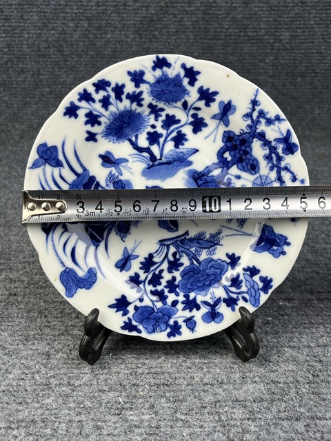 古玩陶瓷青花花蝶紋花口盤拍賣,當前價格1688元