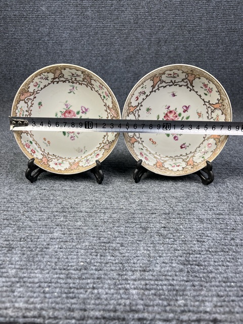 古玩陶瓷乾隆洋彩描金花卉紋盤拍賣,當前價格800元
