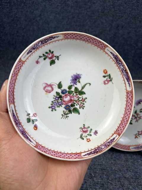 古玩陶瓷乾隆·廣彩花卉紋盤一對真品鑒賞圖