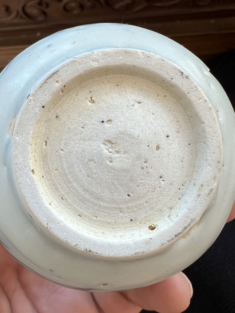 古玩陶瓷明代空白期火焰紋青花水盂拍賣，當(dāng)前價(jià)格3200元