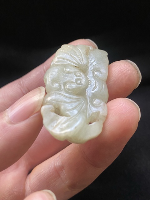 古玩玉器(一口價放漏)清代和田玉雕“福佩”拍賣,當前價格3500元