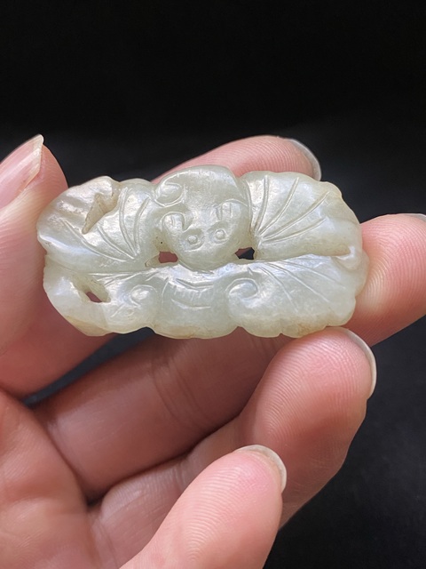 古玩玉器(一口價放漏)清代和田玉雕“福佩”拍賣,當前價格3500元