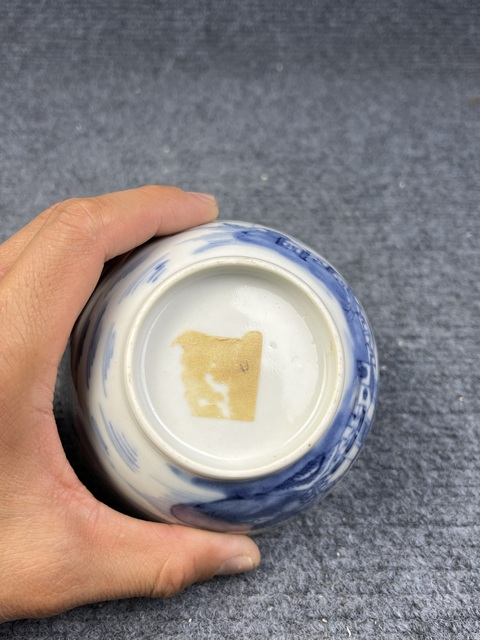 古玩陶瓷青花山水亭臺樓閣紋碗拍賣，當前價格500元