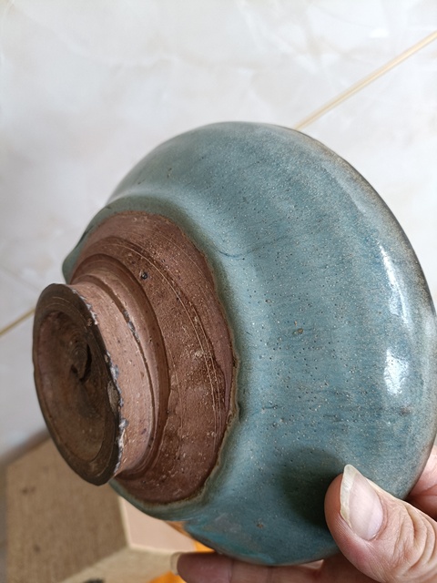 古玩陶瓷五大名窯之一元代鈞窯天藍釉大碗拍賣，當前價格5980元