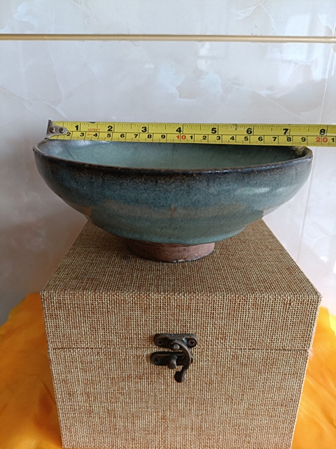 古玩陶瓷五大名窯之一元代鈞窯天藍釉大碗拍賣，當前價格5980元