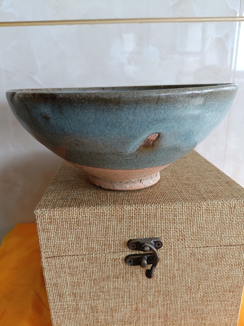 古玩陶瓷實物保真精品元代鈞窯天藍釉大碗拍賣,當前價格3980元