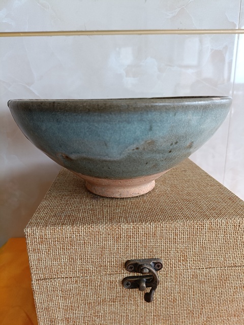 古玩陶瓷實物保真精品元代鈞窯天藍釉大碗拍賣,當前價格3980元