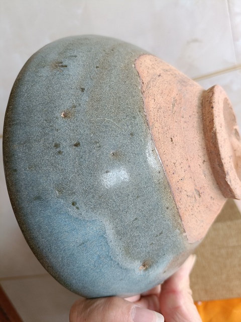 古玩陶瓷實物保真精品元代鈞窯天藍釉大碗拍賣,當前價格3980元