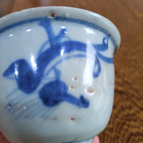 古玩陶瓷摩羯龍紋青花杯拍賣,當前價格1580元