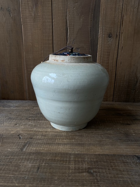 古玩陶瓷青釉茶葉罐拍賣，當前價格380元