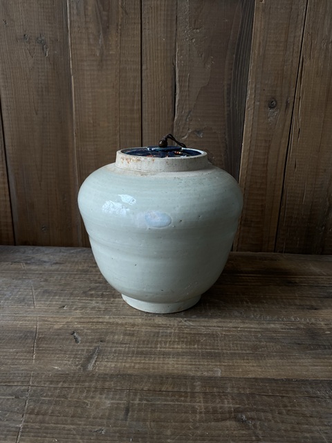 古玩陶瓷青釉茶葉罐拍賣，當前價格380元