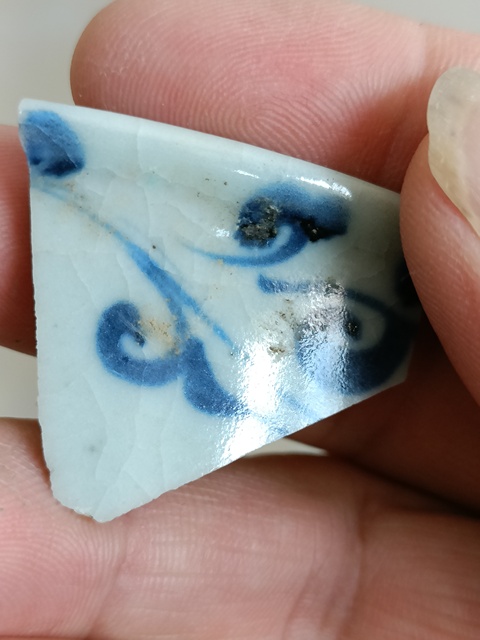 古玩陶瓷元青花高足標(biāo)本加元青花瓷片拍賣,當(dāng)前價格299元