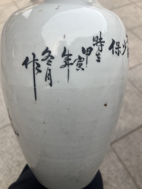 古玩陶瓷墨彩太獅少保圖紋瓶真品鑒賞圖