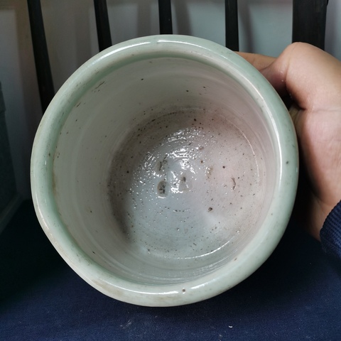 古玩陶瓷清乾嘉青釉圈足筒式香爐拍賣,當前價格1800元
