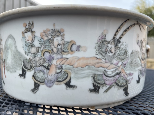 古玩陶瓷人物紋四系一品鍋真品鑒賞圖