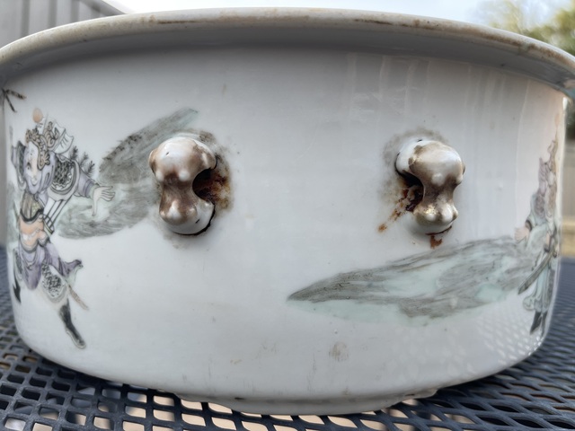 古玩陶瓷人物紋四系一品鍋真品鑒賞圖