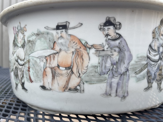 古玩陶瓷人物紋四系一品鍋真品鑒賞圖